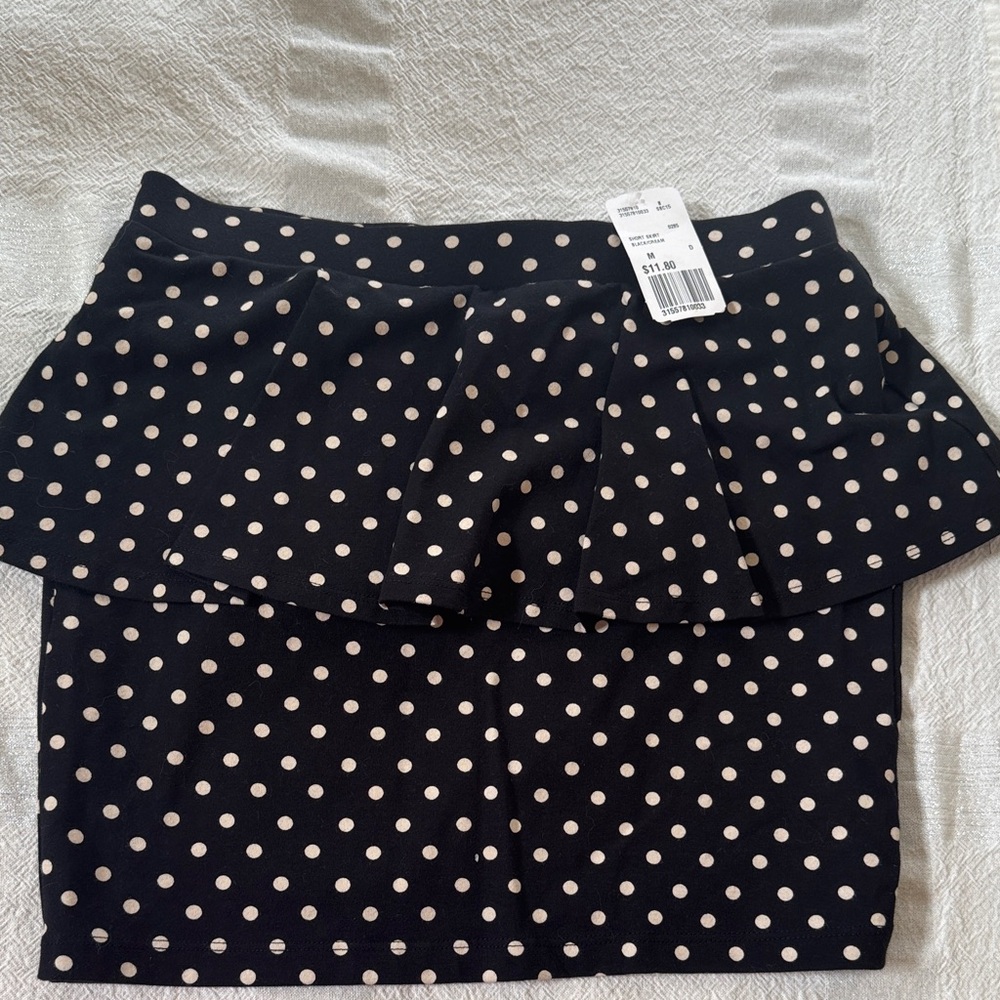 NWT Forever 21 Black and White Polka Dot Pencil Skirt